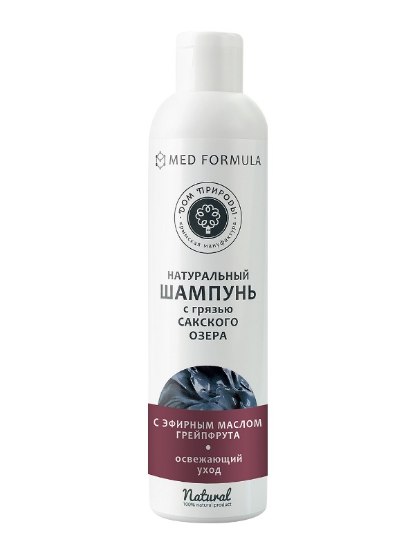 Натуральный шампунь с грязью Сакского озера и эфирным маслом грейпфрута «Med Formula» - Освежающий уход